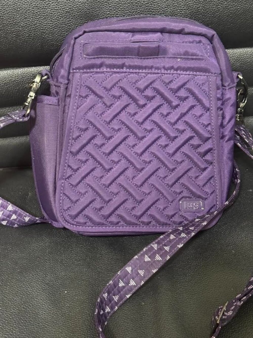 Lug Flapper Purple Quilted Crossbody Bag